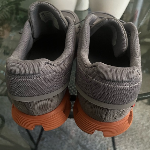 On Running Men's Athletic Shoes in Gray and Orange - Picture 5 of 7